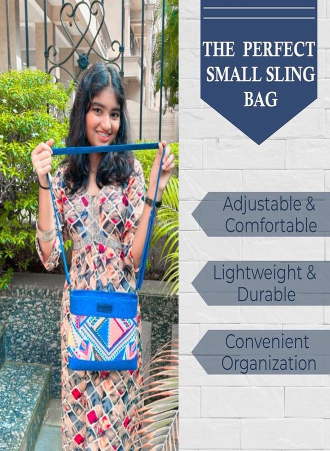 OWT Crossbody Bag for Girls and Women | Made with Durable Denim and Vegan Leather Material | Carefully Handcrafted | Zip Closure | Adjustable Straps | Multicolor handcrafted denim sling bag - Image 3